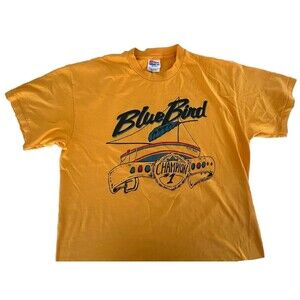 Vintage Blue Bird Sailing Champion , Boat to Beat, Gold T-Shirt, Adult Large